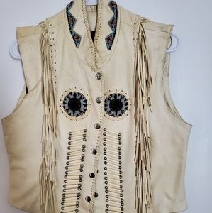 Beautiful Leather Creme Vest